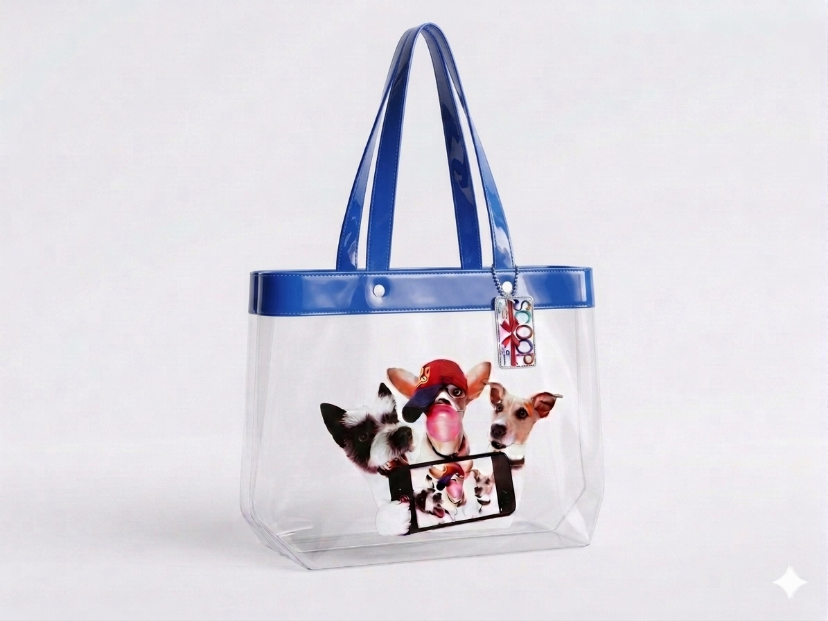 Scoop Dog Selfie Blue Tote Bag