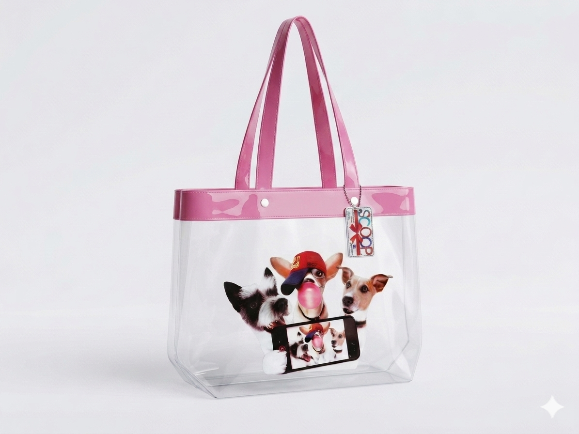 Scoop Dog Selfie Pink Tote Bag