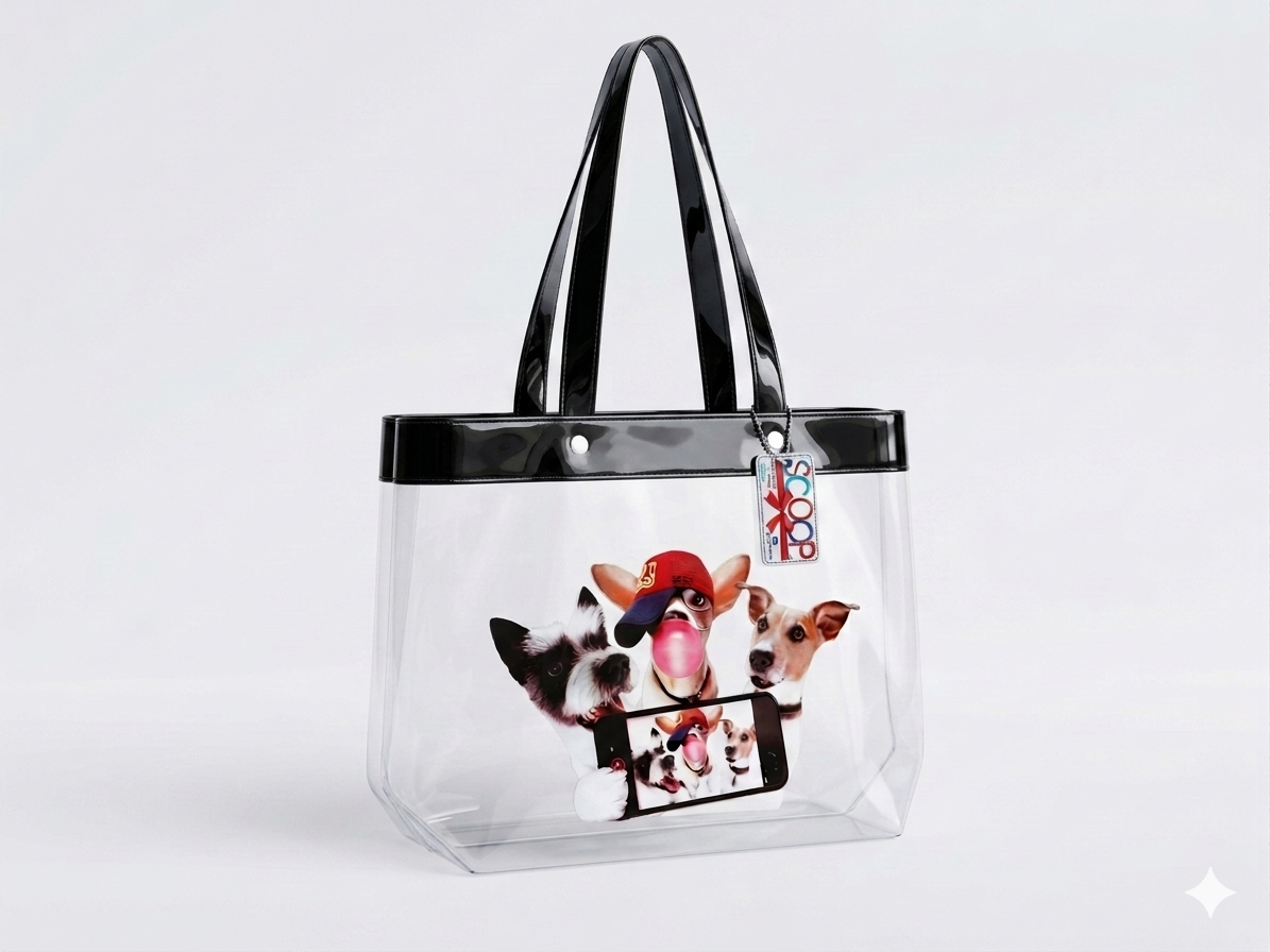 Scoop Dog Selfie Black Tote Bag