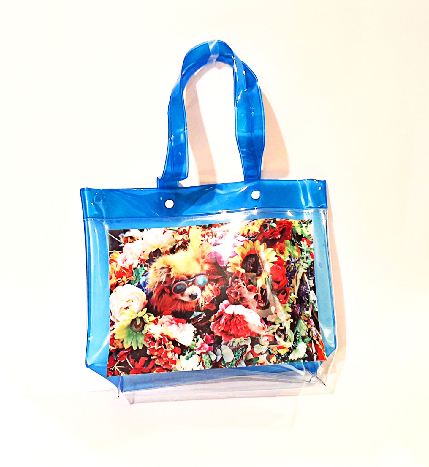 Scoop Blue Pom Flower Tote Bag