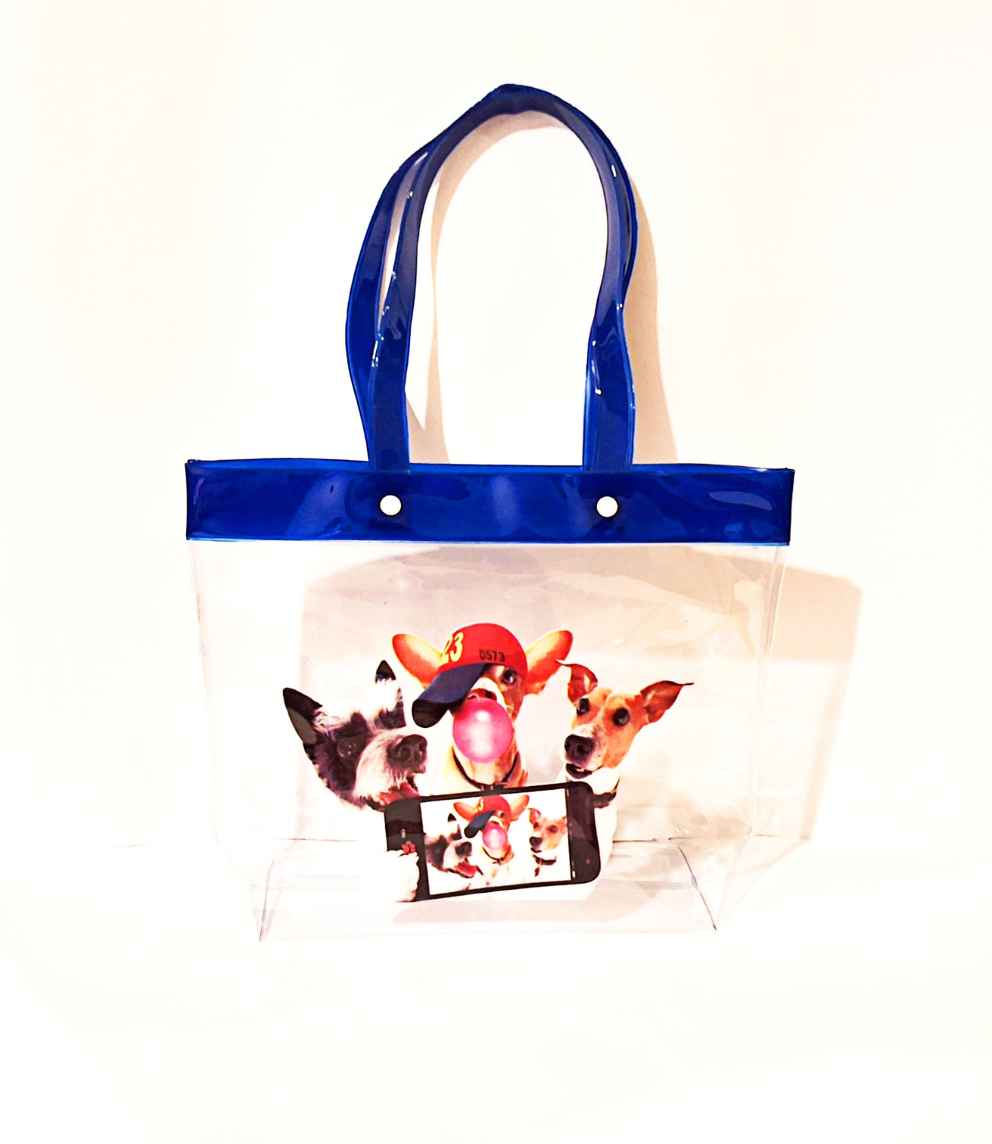 Scoop Dog Selfie Blue Tote Bag