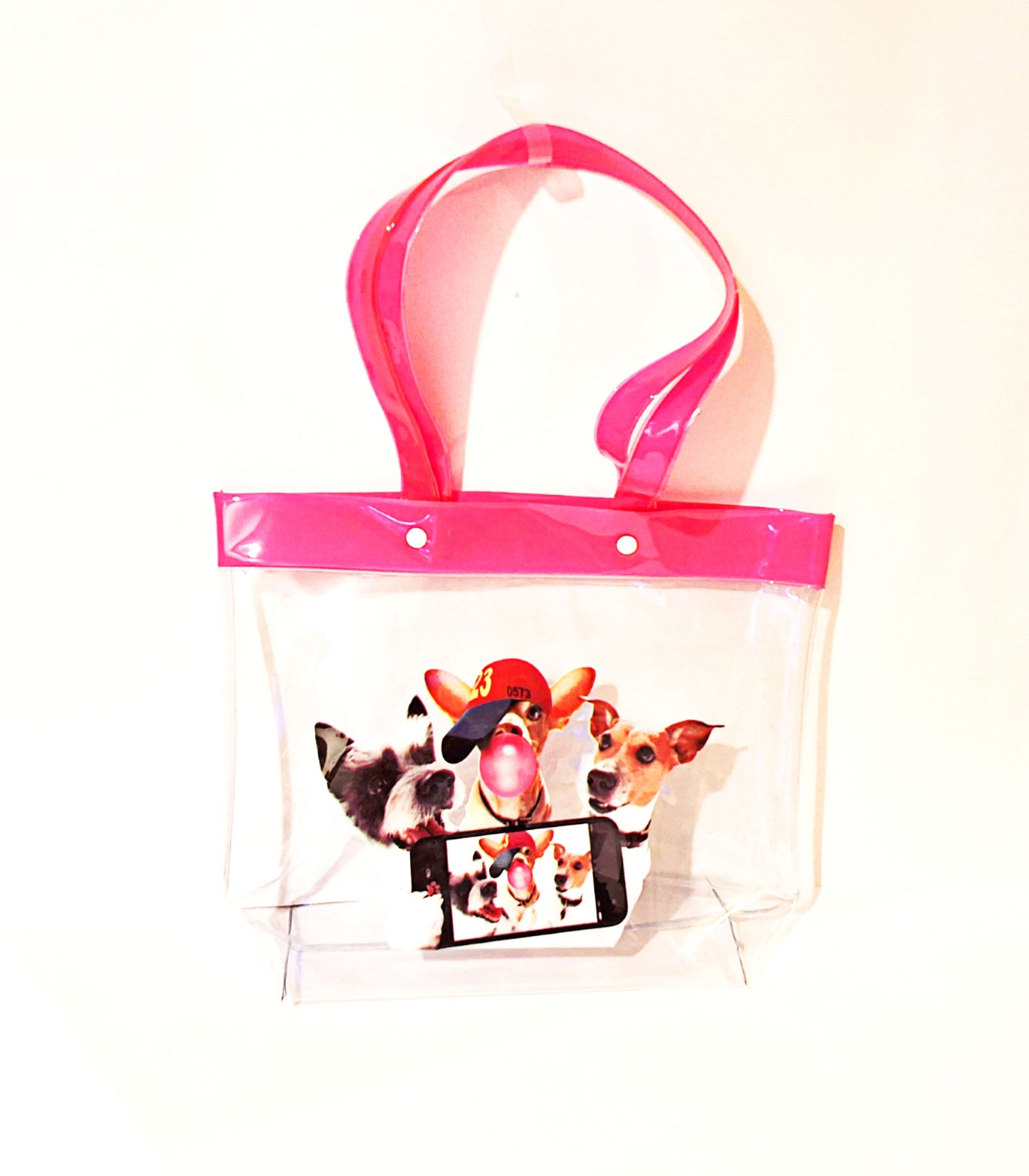 Scoop Dog Selfie Pink Tote Bag