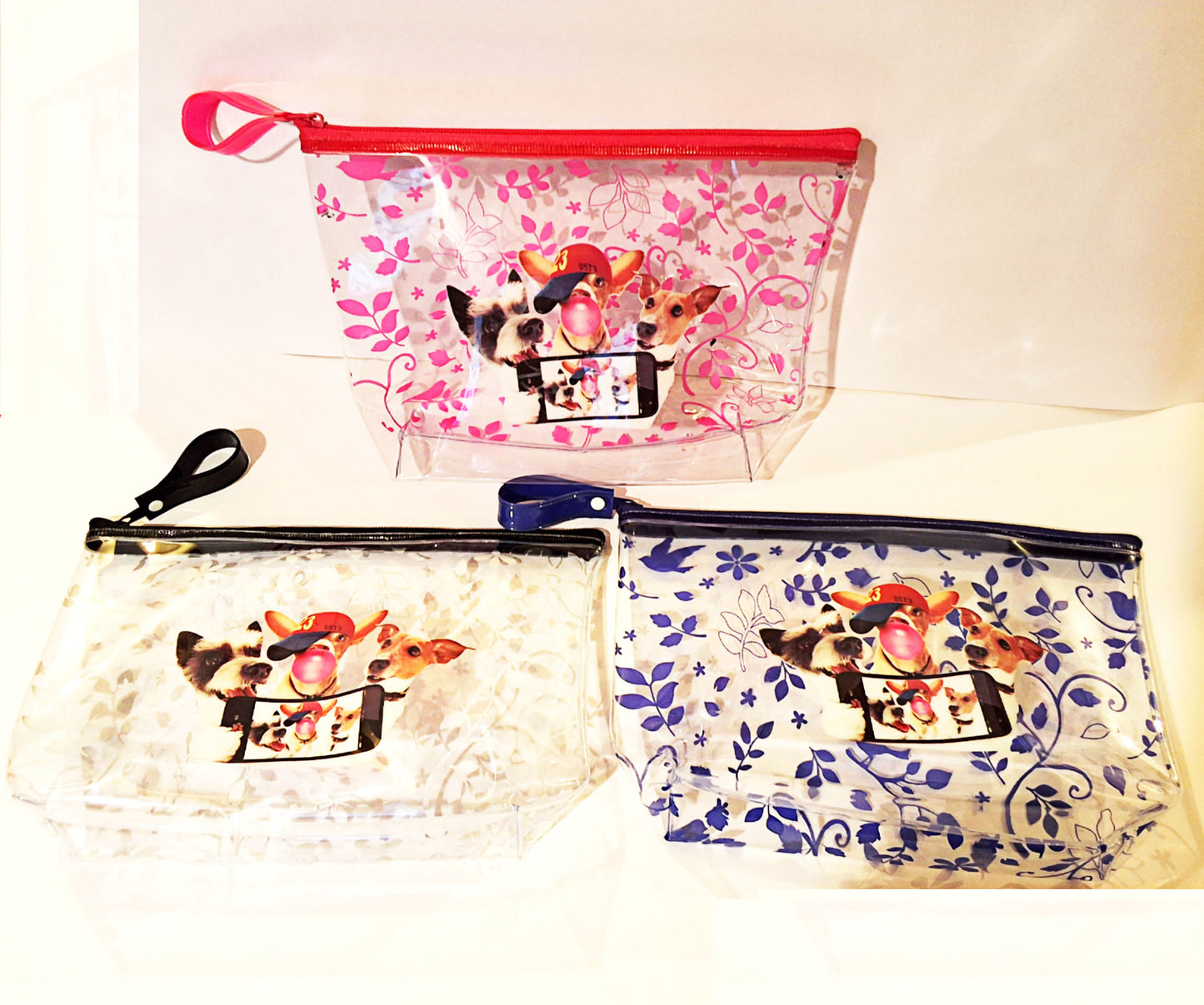 Scoop Dog Selfie Floral Purple Pouch