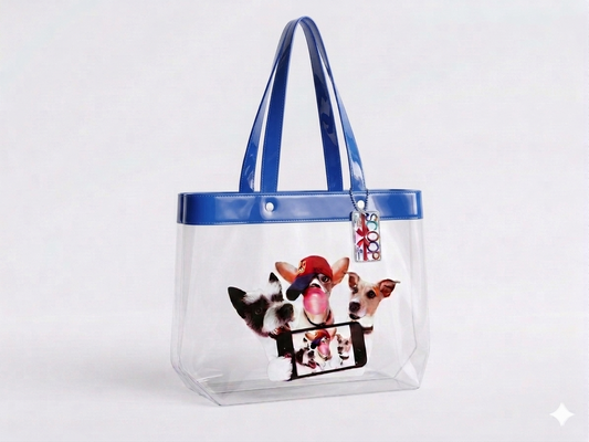 Scoop Dog Selfie Blue Tote Bag