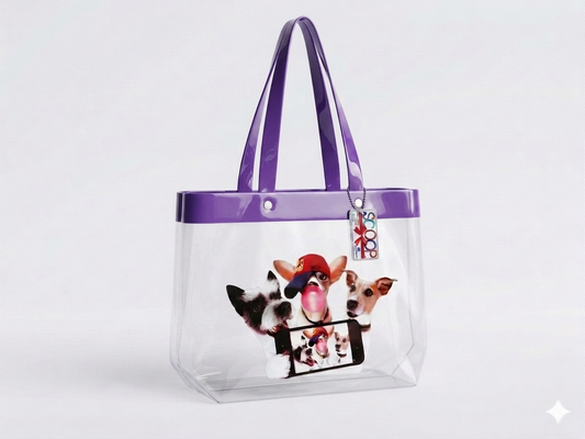 Scoop Dog Selfie Purple Tote Bag