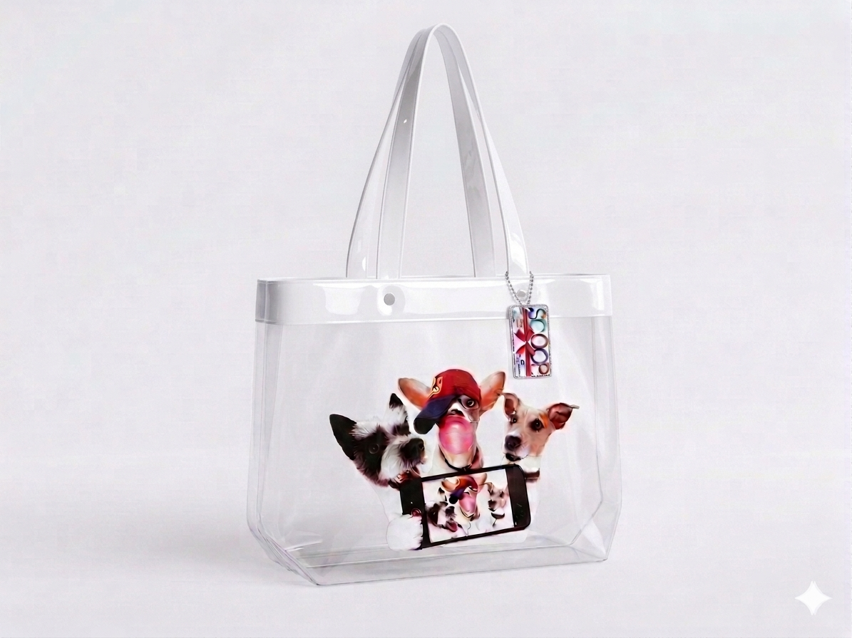 Scoop Dog Selfie White Tote Bag