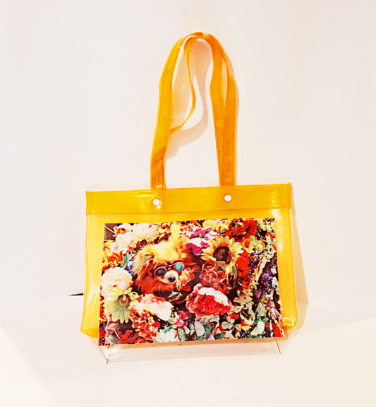 Orange Pom Flower Tote Bag