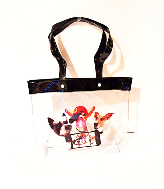 Dog Selfie Black Tote Bag