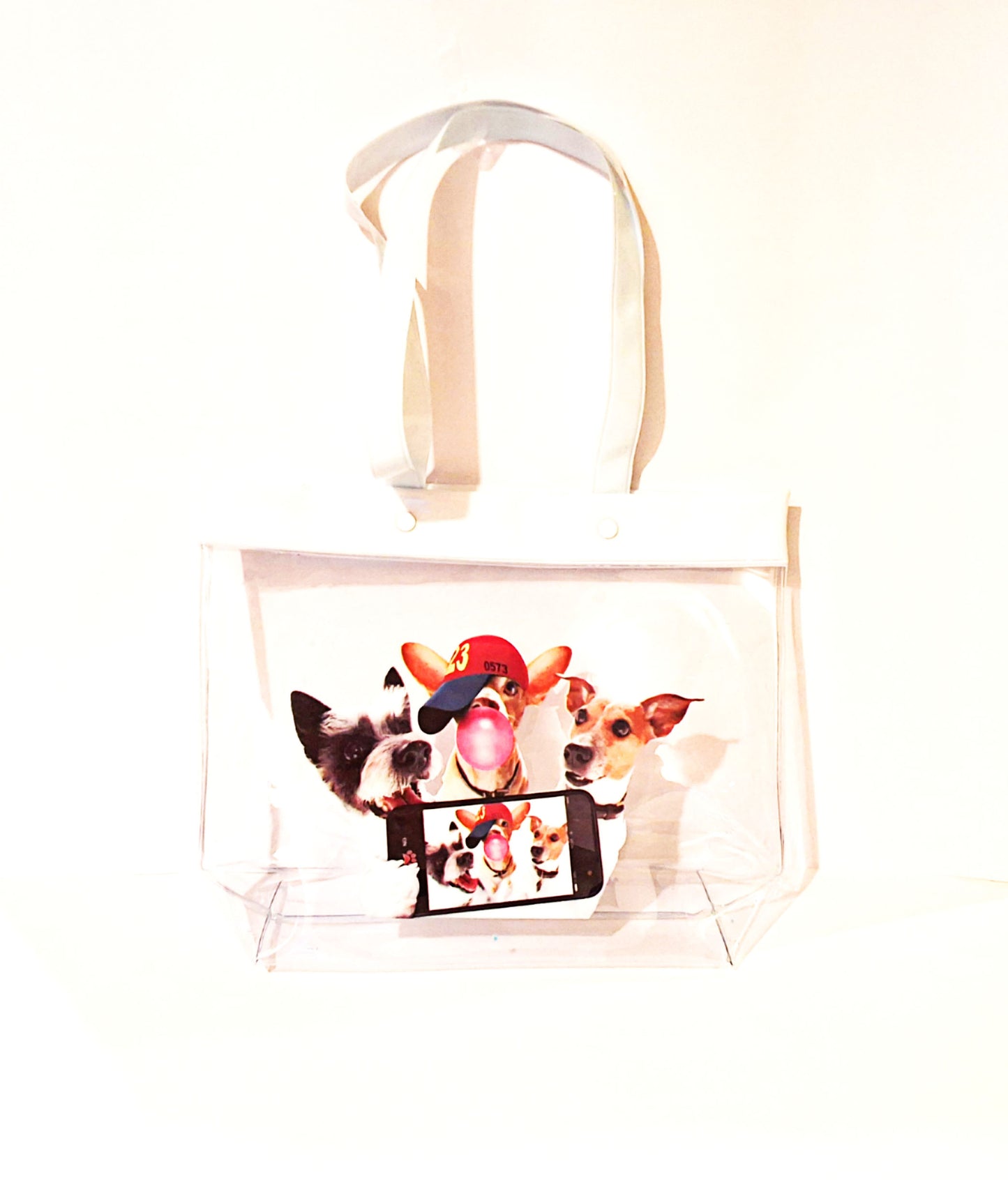 Scoop Dog Selfie White Tote Bag