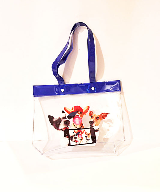 Dog Selfie Purple Tote Bag